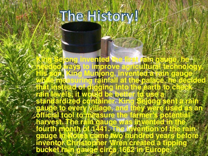 background information on the rain gauge